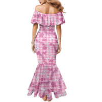 Alaka Aloha Hawaii Mermaid Dress Plumeria Lei With Palaka Motif - Polynesian Pride