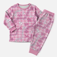 Alaka Aloha Hawaii Christmas Pajama Set Plumeria Lei With Palaka Motif - Polynesian Pride