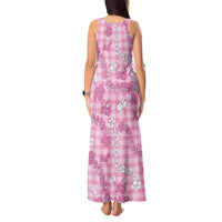 Alaka Aloha Hawaii Tank Maxi Dress Plumeria Lei With Palaka Motif - Polynesian Pride