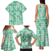 Omaomao Aloha Hawaii Family Matching Tank Maxi Dress and Hawaiian Shirt Plumeria Lei With Palaka Motif LT14 - Polynesian Pride
