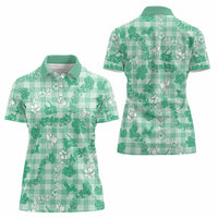 Omaomao Aloha Hawaii Women Polo Shirt Plumeria Lei With Palaka Motif - Polynesian Pride