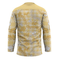 Melemele Aloha Hawaii Hockey Jersey Plumeria Lei With Palaka Motif - Polynesian Pride