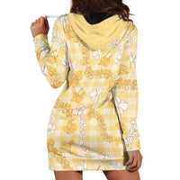 Melemele Aloha Hawaii Hoodie Dress Plumeria Lei With Palaka Motif - Polynesian Pride