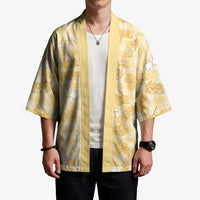 Melemele Aloha Hawaii Kimono Plumeria Lei With Palaka Motif - Polynesian Pride