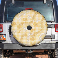 Melemele Aloha Hawaii Spare Tire Cover Plumeria Lei With Palaka Motif - Polynesian Pride