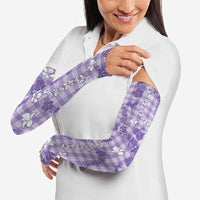 Poni Aloha Hawaii Arm Sleeves Plumeria Lei With Palaka Motif LT14 - Polynesian Pride
