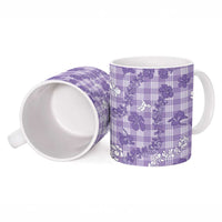 Poni Aloha Hawaii Ceramic Mug Plumeria Lei With Palaka Motif LT14 - Polynesian Pride