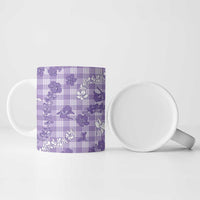 Poni Aloha Hawaii Ceramic Mug Plumeria Lei With Palaka Motif LT14 - Polynesian Pride