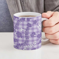 Poni Aloha Hawaii Ceramic Mug Plumeria Lei With Palaka Motif LT14 - Polynesian Pride