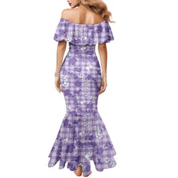 Poni Aloha Hawaii Family Matching Mermaid Dress and Hawaiian Shirt Plumeria Lei With Palaka Motif LT14 - Polynesian Pride