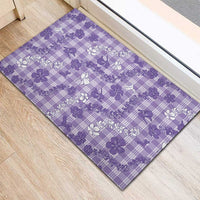 Poni Aloha Hawaii Rubber Doormat Plumeria Lei With Palaka Motif LT14 - Polynesian Pride