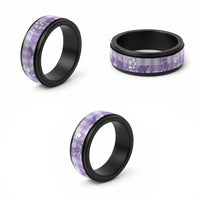 Poni Aloha Hawaii Spinner Ring Plumeria Lei With Palaka Motif - Polynesian Pride