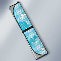 Polu Aloha Hawaii Auto Sun Shade Plumeria Lei With Palaka Motif LT14 - Polynesian Pride