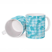 Polu Aloha Hawaii Ceramic Mug Plumeria Lei With Palaka Motif LT14 - Polynesian Pride