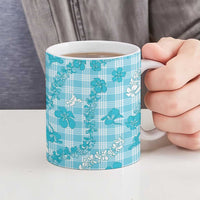 Polu Aloha Hawaii Ceramic Mug Plumeria Lei With Palaka Motif LT14 - Polynesian Pride