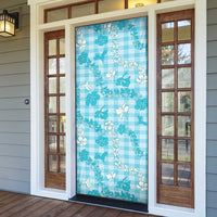 Polu Aloha Hawaii Door Cover Plumeria Lei With Palaka Motif - Polynesian Pride