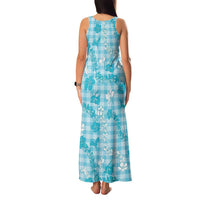 Polu Aloha Hawaii Family Matching Tank Maxi Dress and Hawaiian Shirt Plumeria Lei With Palaka Motif LT14 - Polynesian Pride