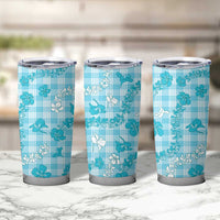 Polu Aloha Hawaii Tumbler Cup Plumeria Lei With Palaka Motif - Polynesian Pride