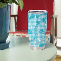 Polu Aloha Hawaii Tumbler Cup Plumeria Lei With Palaka Motif - Polynesian Pride