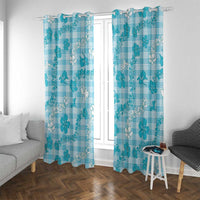 Polu Aloha Hawaii Window Curtain Plumeria Lei With Palaka Motif - Polynesian Pride