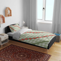 Omaomao Aloha Hawaii Bedding Set Rosebud Lei With Palaka Motif - Polynesian Pride