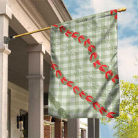 Omaomao Aloha Hawaii Garden Flag Rosebud Lei With Palaka Motif LT14 House Flag Green - Polynesian Pride