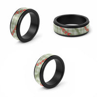 Omaomao Aloha Hawaii Spinner Ring Rosebud Lei With Palaka Motif - Polynesian Pride