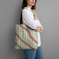 Omaomao Aloha Hawaii Tote Bag Rosebud Lei With Palaka Motif - Polynesian Pride