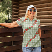 Omaomao Aloha Hawaii Women Polo Shirt Rosebud Lei With Palaka Motif - Polynesian Pride
