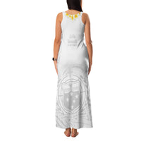 Samoa White Sunday Family Matching Tank Maxi Dress and Hawaiian Shirt Lotu Tamaiti 2023 With Coat Of Arms LT14 - Polynesian Pride