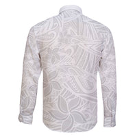 Polynesia White Sunday Family Matching Short Sleeve Bodycon Dress and Hawaiian Shirt Polynesian Pattern With Tropical Flowers LT14 - Polynesian Pride