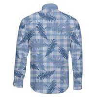 Blue Palaka Hawaii Palapalai Family Matching Off The Shoulder Long Sleeve Dress and Hawaiian Shirt Hawaiian Fern LT14 - Polynesian Pride