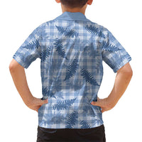 Blue Palaka Hawaii Palapalai Family Matching Short Sleeve Bodycon Dress and Hawaiian Shirt Hawaiian Fern LT14 - Polynesian Pride