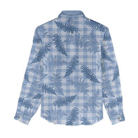 Blue Palaka Hawaii Palapalai Women Casual Shirt Hawaiian Fern LT14 - Polynesian Pride