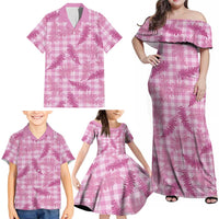 Purple Palaka Hawaii Palapalai Family Matching Off Shoulder Maxi Dress and Hawaiian Shirt Hawaiian Fern LT14 - Polynesian Pride
