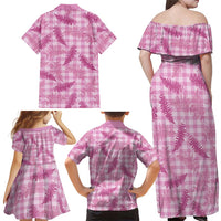 Purple Palaka Hawaii Palapalai Family Matching Off Shoulder Maxi Dress and Hawaiian Shirt Hawaiian Fern LT14 - Polynesian Pride