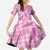 Purple Palaka Hawaii Palapalai Family Matching Short Sleeve Bodycon Dress and Hawaiian Shirt Hawaiian Fern LT14 Daughter's Dress Purple - Polynesian Pride