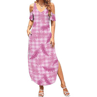 Purple Palaka Hawaii Palapalai Family Matching Summer Maxi Dress and Hawaiian Shirt Hawaiian Fern LT14 Mom's Dress Purple - Polynesian Pride