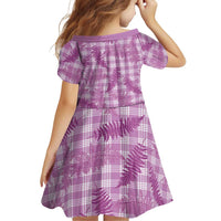 Pink Palaka Hawaii Palapalai Family Matching Off Shoulder Maxi Dress and Hawaiian Shirt Hawaiian Fern LT14 - Polynesian Pride
