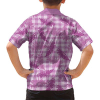 Pink Palaka Hawaii Palapalai Family Matching Short Sleeve Bodycon Dress and Hawaiian Shirt Hawaiian Fern LT14 - Polynesian Pride