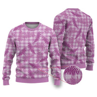 Pink Palaka Hawaii Palapalai Ugly Christmas Sweater Hawaiian Fern - Polynesian Pride