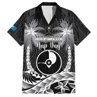 FSM Yap Day Family Matching Off The Shoulder Long Sleeve Dress and Hawaiian Shirt 2025 Wa'ab Micronesia Black Color LT14 Dad's Shirt - Short Sleeve Black - Polynesian Pride