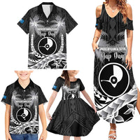 FSM Yap Day Family Matching Summer Maxi Dress and Hawaiian Shirt 2025 Wa'ab Micronesia Black Color LT14 - Polynesian Pride