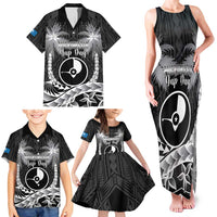 FSM Yap Day Family Matching Tank Maxi Dress and Hawaiian Shirt 2025 Wa'ab Micronesia Black Color LT14 - Polynesian Pride