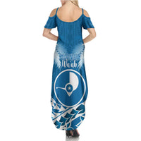 FSM Yap Day Family Matching Summer Maxi Dress and Hawaiian Shirt 2025 Wa'ab Micronesia Flag Color LT14 - Polynesian Pride