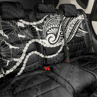 Aloha Hawaii Kalo Pikake Lei Back Car Seat Cover Chest Tattoo Black Hawaiian Pattern