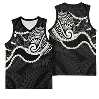 Aloha Hawaii Kalo Pikake Lei Basketball Jersey Chest Tattoo Black Hawaiian Pattern