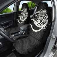 Aloha Hawaii Kalo Pikake Lei Car Seat Cover Chest Tattoo Black Hawaiian Pattern
