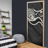 Aloha Hawaii Kalo Pikake Lei Door Cover Chest Tattoo Black Hawaiian Pattern