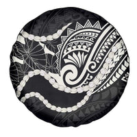 Aloha Hawaii Kalo Pikake Lei Spare Tire Cover Chest Tattoo Black Hawaiian Pattern